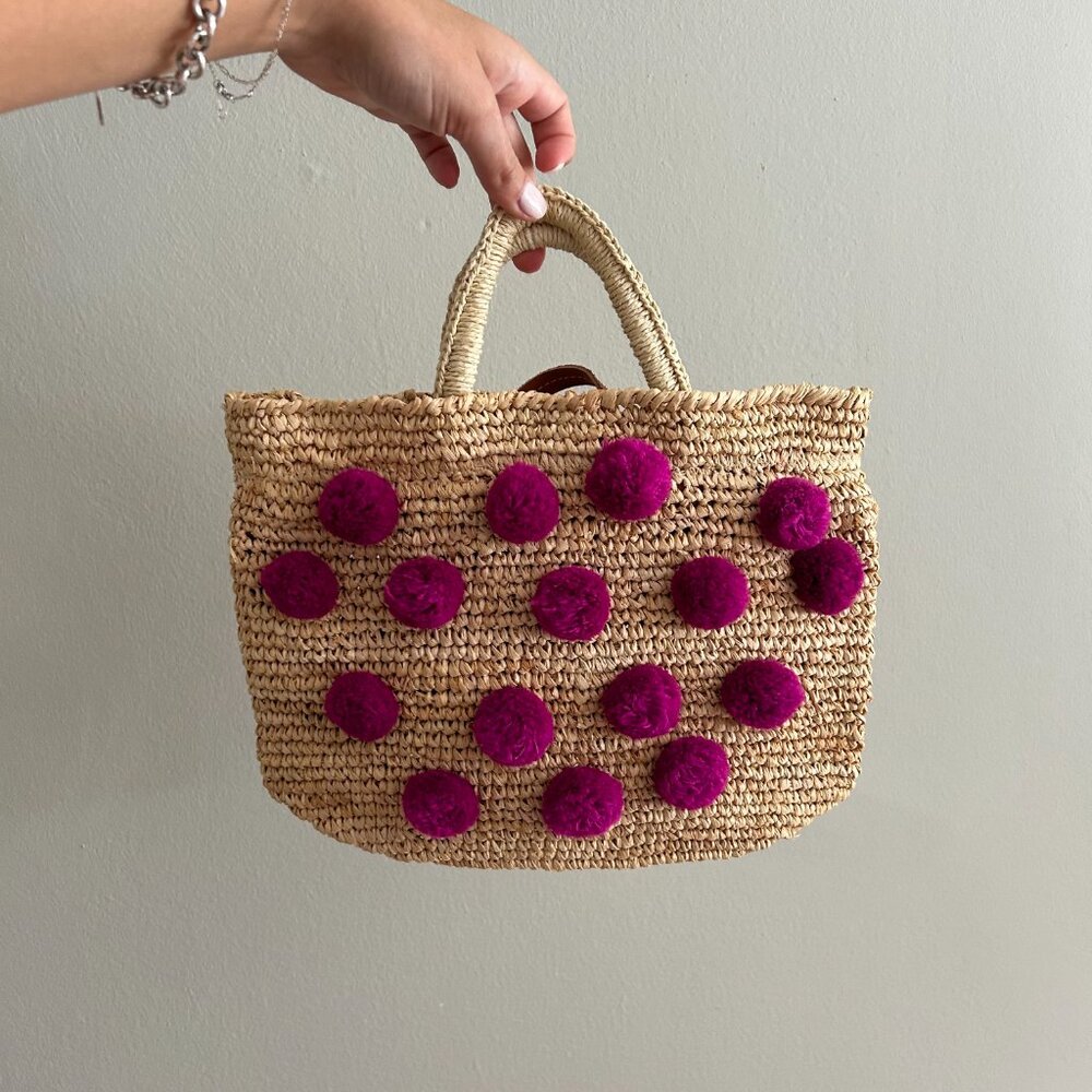 & other stories pom pom woven bag